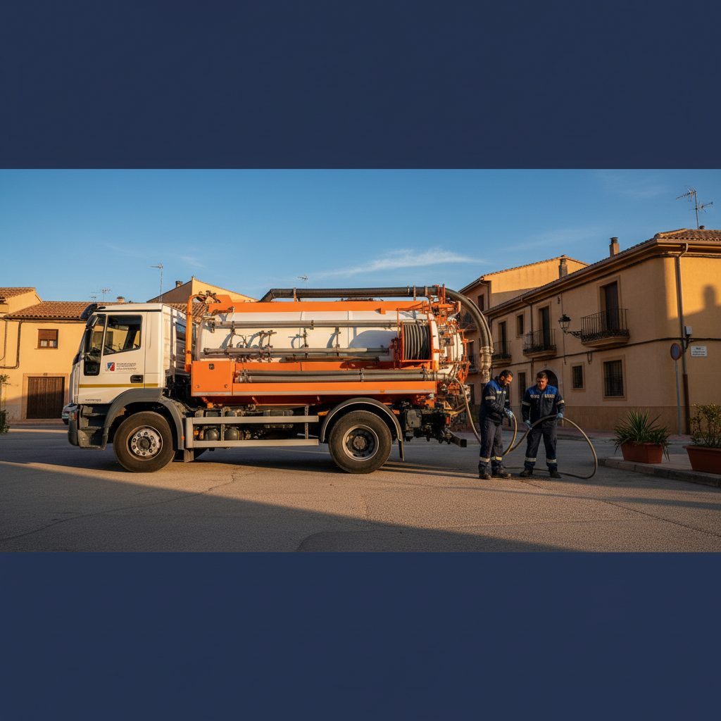 Camión cuba de Ponentatascos en intervención de desatasco urgente en Lleida